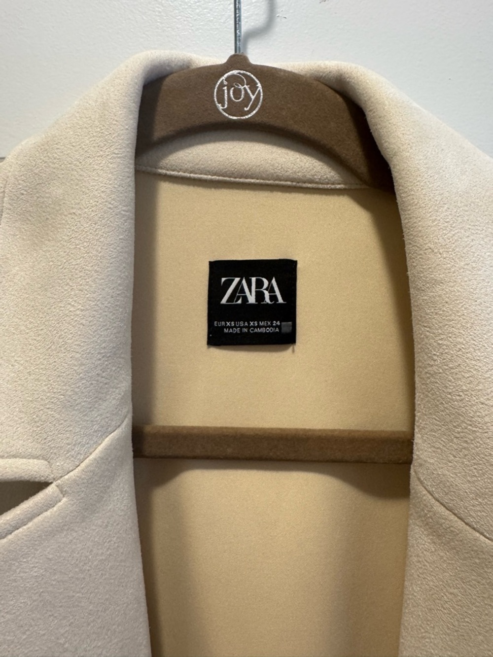 NWOT- Zara Cream Longline Trench Coat - Picture 3 of 3